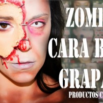 Maquillaje Efectos Especiales Zombie cara bella grapada Silvia Quiros Zombie special effects