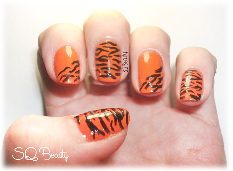 Manicura tigre, tiger manicure, nail friday Silvia Quiros SQ Beauty