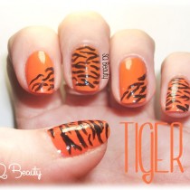 Manicura tigre, tiger manicure Silvia Quiros Nail Friday