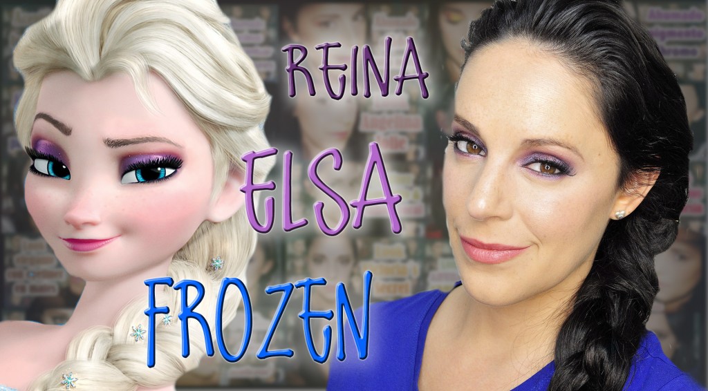 Reina Elsa de Frozen maquillaje más peinado 