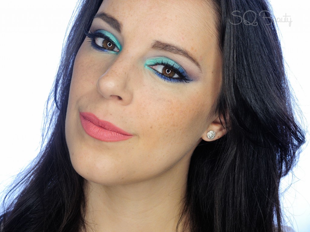 Tutorial Maquillaje Navidad Aqua y azul 